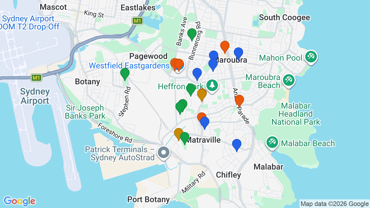 Map of Hillsdale showing nearby schools, parks, transport and shops